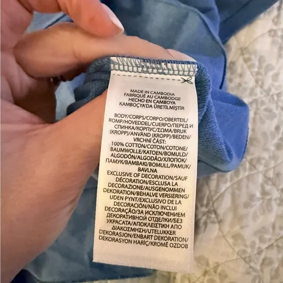 Men’s Ralph Lauren Blue Polo with Pink Logo - Size M Slim Fit - Picture 5 of 5